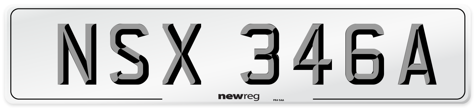 NSX 346A Number Plate from New Reg